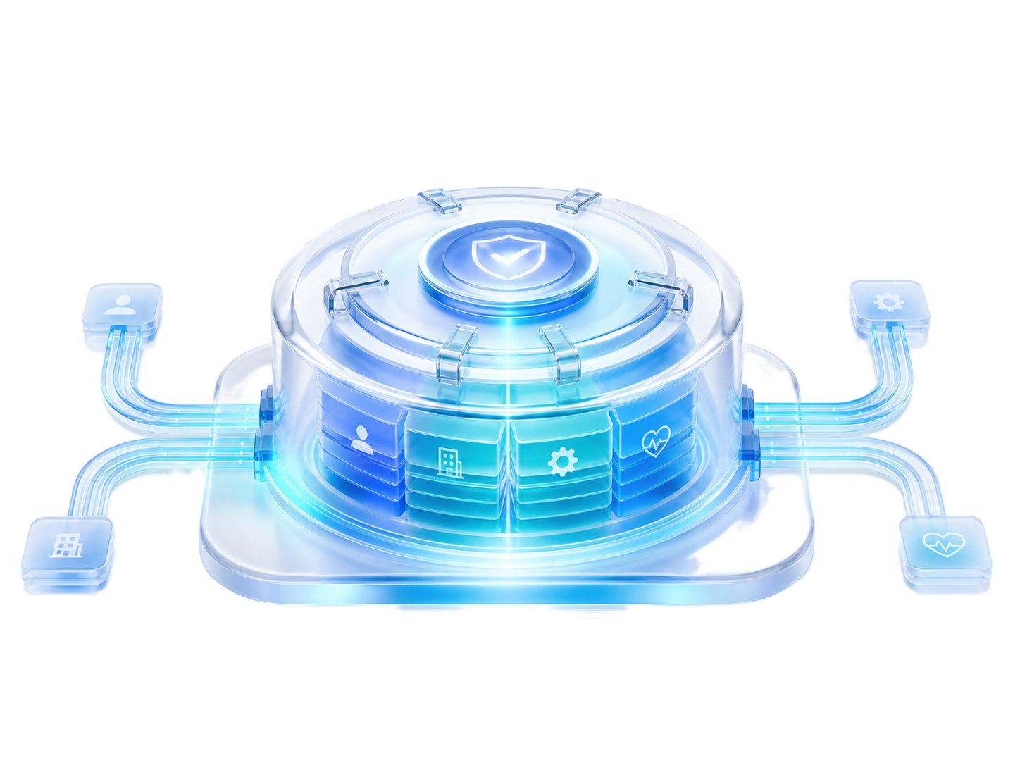 Glass data vault connecting licensed business datasets to approved systems